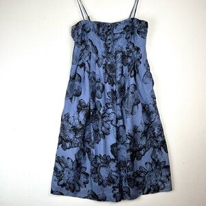 Moulinette Soeurs Blue Floral Convertible Strap or Strapless Dress